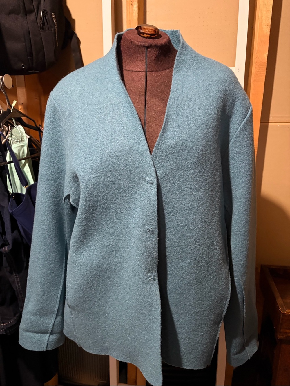 Eileen Fisher Wool Button-Front Jacket sz L